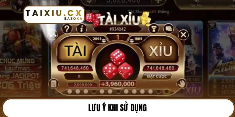 Lưu ý khi sử dụng